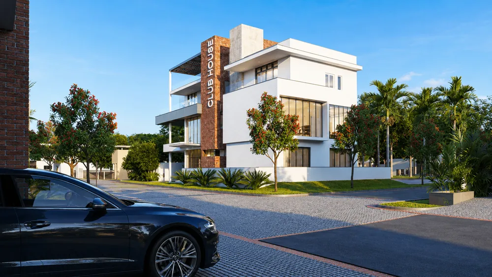 Spacious Front Courtyard & Car Porch
